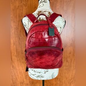 Frye Campus Leather Backpack • Oxblood Red • Vintage Patina